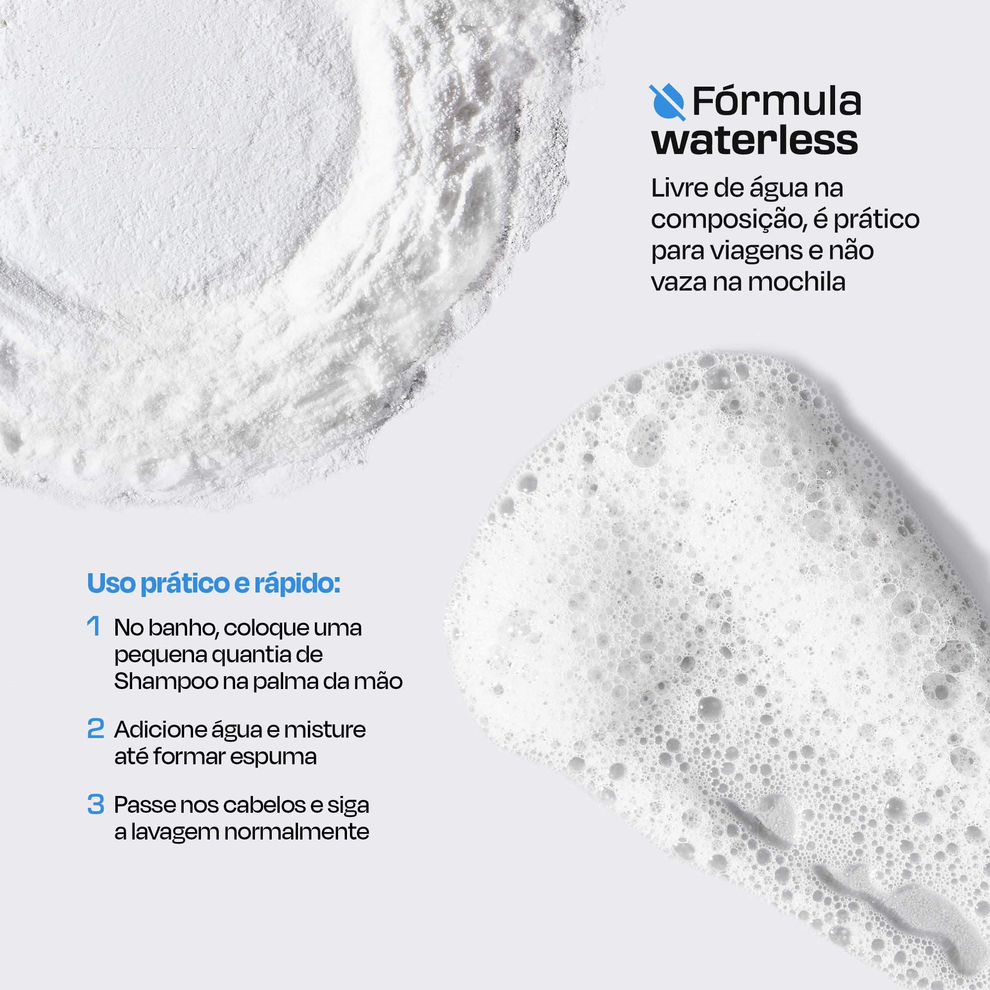 Shampoo em Pó 3 em 1 50g